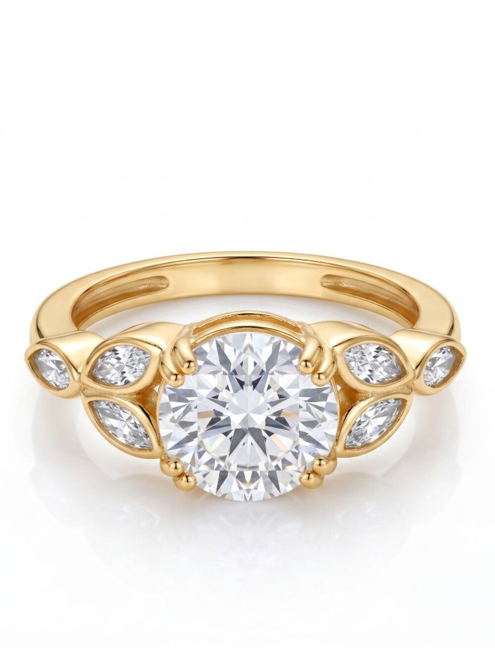 Gold Ring ring, Charmed Aroma, 925 Sterling Silver finished in 10k gold